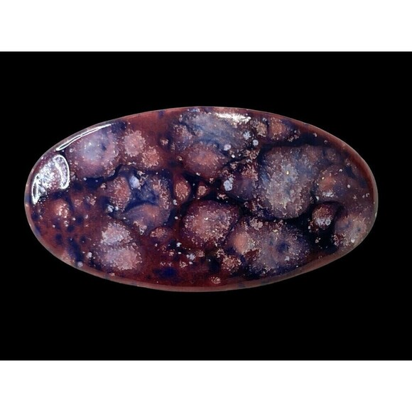 Vtg Hand Painted Cosmic Oval Hair Clip Barrette 1990s - Picture 1 of 6